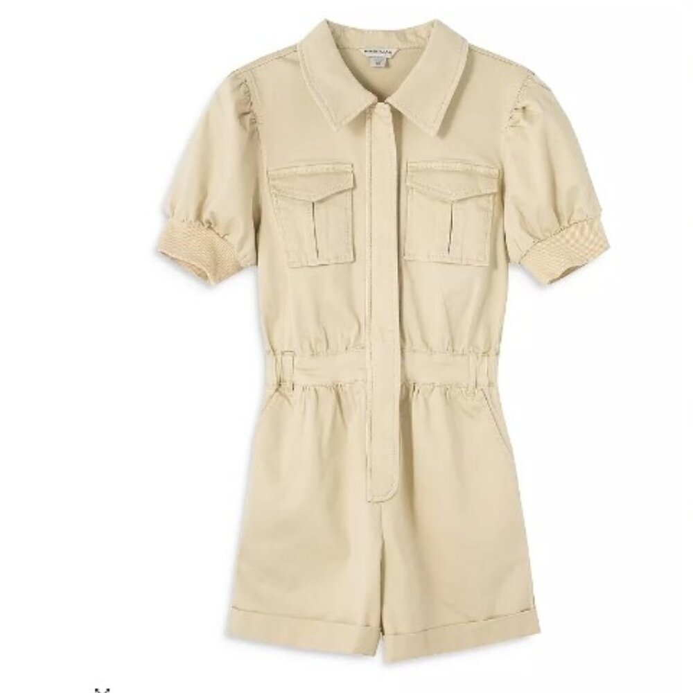 Habitual Kids Girls' Claudia Puff Sleeve Safari Romper - Big Kid Size 12